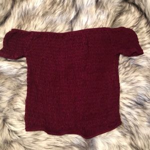 Brandy Melville roughed off shoulder crop top